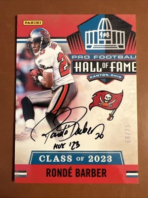 2023 Panini Salón de la Fama Clase de 2023 Ronde Barber 48/75 Auto On Card Foto 1 de 2