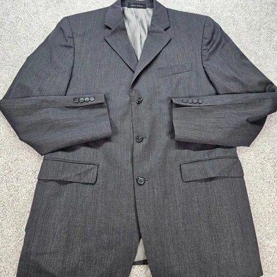 Blazer de lana Calvin Klein Woolmark gris carbón para hombre 44L traje de negocios chaqueta Foto 1 de 4