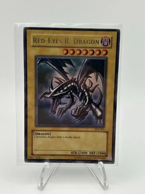 Yugioh Red-Eyes Black Dragon SDJ-001 Unlimited Edition Holo Rare Yu-Gi-Oh! MP - Image 1 of 3