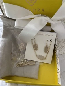 Kendra Scott Elisa multiple Necklace Bracelet & Earrings Inridescent Drusy  NWT  - Picture 1 of 6