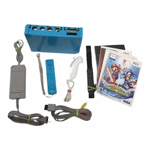 Nintendo Wii Blue Console Model No. RVL-101 Bundle As Pictured 8 Games Tested - Picture 1 of 3