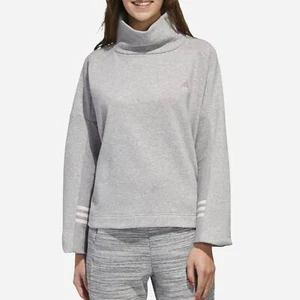 Adidas Essentials Sweatshirt Comfort Funnel Neck Women’s Size S Grey Athlesuire - Picture 1 of 10