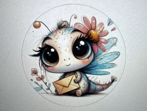 Niedliche Libelle & Umschlag Etiketten Sammelalbum Umschlag Siegel Aufkleber 1,5" RUND 30 - Bild 1 von 1