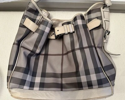 Burberry Haymarket Coated Canvas Tote Bag Purse Large Size - Image 1 of 4