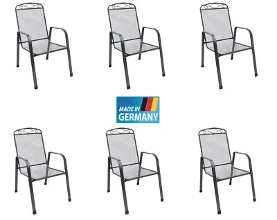 Streckmetall Stapelsessel Stapelstuhl 6ER SET MFG Gartenstuhl stapelbar stabil - Bild 1 von 4