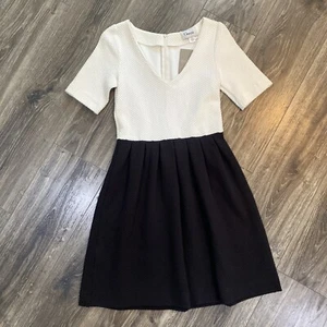 Ganni by anthropologie Size Small Ivory Black Textured Dress Pleated Zipper $168 - Picture 1 of 14