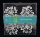 JACLYN SMITH SET OF 4 SNOWFLAKE PATTERN WIRE & BEADS NAPKIN RINGS NEW IN BOX