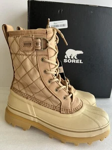 Sorel Mujer CARIBOU Royal Botas Impermeables Canoa Invierno Botas Beige Talla 8.5 - Imagen 1 de 15