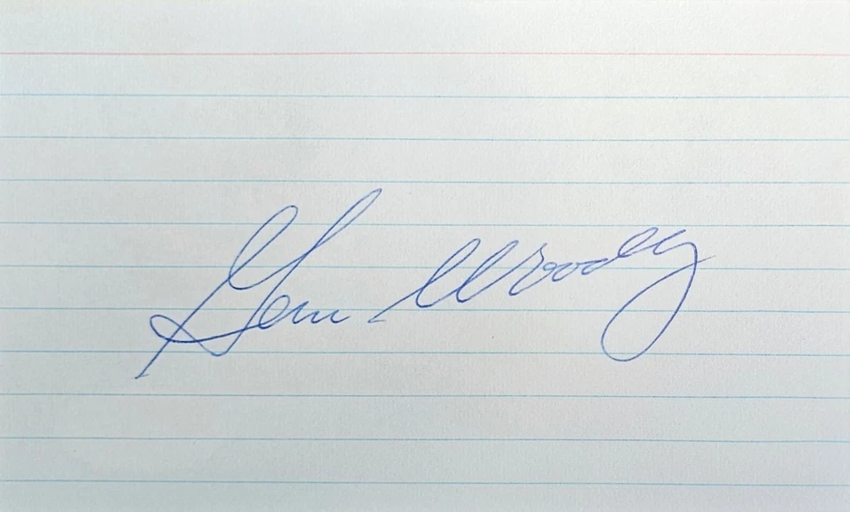 Gene Woodling New York Yankees 1949-1954 Signed 3x5 Index card JSA COA AQ52857 - Image 1 of 3