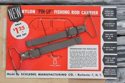 1950s NOS Fishing Rod Holder - Interior Roof Headliner Vintage Car Pole Carrier - Image 1 of 4