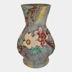 Weller Silvertone 1920s Vintage Art Pottery Floral Purple Pastel Ceramic Vase - Picture 1 of 6