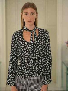 BNWT RIXO Josie Long Sleeve Micro Daisy Print Pussy Bow Blouse UK 10 38 6 RP£155 - Picture 1 of 12