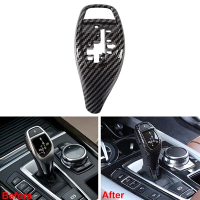 Ajuste para BMW X6 F16 2015-2019 cinta de fibra de carbono perilla de cambio de marchas palanca cubierta moldura Foto 1 de 4