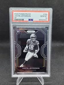 Panini Prizm Justin Jefferson 2020 radiocontrol variación negativa SP PSA 10 novato #398 - Imagen 1 de 2