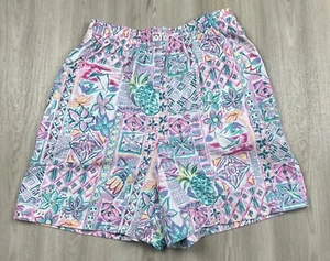 Vintage Jantzen Made in USA Womens Colorful High Waisted Elastic Shorts Size 16 - Picture 1 of 8