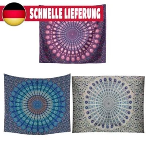 200x150cm Mandala Tapestry Wall Hanging Boho Beach Camping Rug Blanket - Picture 1 of 8
