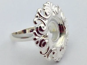 Authentic Kameleon 925 Silver Round Scroll Ring Ring Kr-10 Kr010  Size 7, New - Picture 1 of 3
