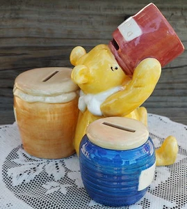 Disney Winnie Puuh Keramik verschiedene Münzabschnitte gemarkt Disney 4 Stopfen - Bild 1 von 8