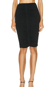 Givenchy $1050 Sexy Black Ruched Skirt UK40 US 8 Authentic Midi Dress Scrunch - Picture 1 of 12