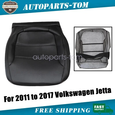 Replacement For 2011-17 Volkswagen Jetta Driver Bottom Leather Seat Cover Black - Image 1 of 4