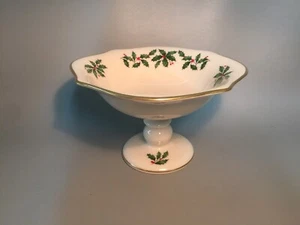 Elegant New NOS LENOX Dimensions Holiday Compote Pedestal Bowl Dish - Picture 1 of 9