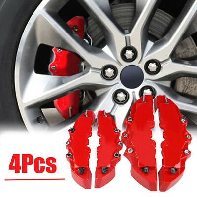 4pcs Red 3D Car Disc Brake Caliper Covers Front & Rear Wheels 18-24 Inch Kit • 27.30€