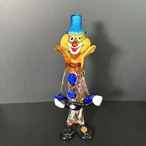 Vintage MURANO Glass CLOWN Figure Hand Crafted w Sticker 11in Made in Italy - Picture 1 of 10