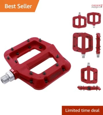 MTB Pedals Nylon Fiber 9/16" Anti-Slip Lightweight Bicycle Platform for Riding - Image 1 of 4