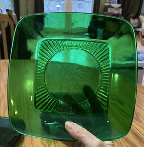 Charm Forest Green Luncheon Plate Anchor Hocking - Picture 1 of 3