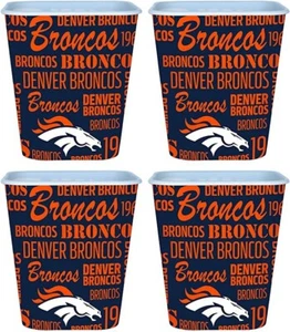 4er Set Denver Broncos 3 Liter wiederverwendbarer Kunststoff Snack Eimer! - Bild 1 von 2
