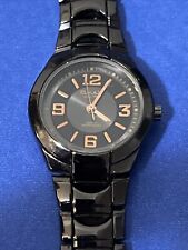 Vintage OMAX Black Stainless Steel Women's Quartz Watch HBJ814