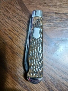 VINTAGE ELECTRIC CUT CO WALDEN N.Y. SWELL END JACK POCKET KNIFE BONE C.1910-1920 - Picture 1 of 13