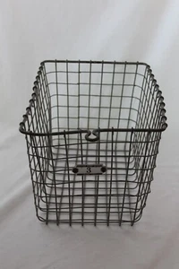 Vintage High School Industrial Gym Locker Wire Basket Shiner Texas USA 13x9x8'' - Picture 1 of 9