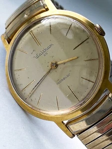 Waltham 25 Incabloc 10K GF Men's Watch & 10K GF Band - Hand Winding, Working - Picture 1 of 9