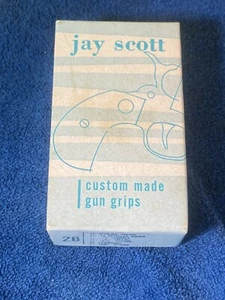 Vintage Jay Scott Custom Made Gun Grips Laminated White Pearl w/Original Box - Picture 1 of 16