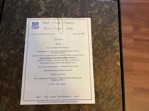 1947 Utah Parks Company, Union Pacific, Bryce Canyon Lodge Speisekarte - Bild 1 von 2
