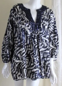 Magaschoni Collection Saks ART Salon Z Sz 2X Silk Charmeuse Tunic Top Blouse - Picture 1 of 9