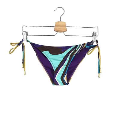 Diane Von Furstenberg Womens Swimwear String Bikini Bottoms Geo Purple P Small S - Image 1 of 4