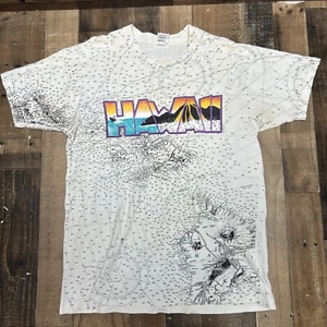 Vintage Hawaii All Over Print Vulkan Karte Kurzarm T-Shirt - Bild 1 von 8