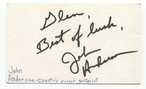 John Anderson Signed 3x5 Index Card Autographed Signature Country Singer
