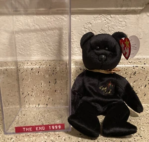 Ty Beanie Baby The End Bear 1999 ¡con errores raros! (Leer Descripción) Con FUNDA - Imagen 1 de 10