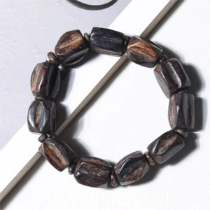 Pulsera de madera de agar silvestre natural Indonesia Malas meditación madera de agar cuentas de oración - Imagen 1 de 7