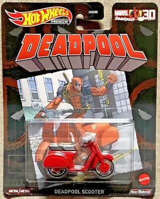 Hot Wheels Premium 2022 MARVEL 30 Years  Deadpool Scooter #GRL78 1:64 Scale - Image 1 of 2