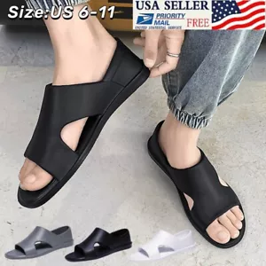 Summer Men Sandals Breathable Open Toe Fisherman Beach Slip On Outdoor Shoes - Picture 1 of 26