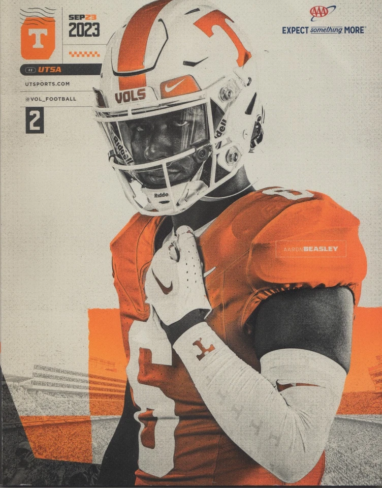 Tennessee Football vs. UTSA 2023 Gameday Guide Program Aaron Beasley Volunteers - Image 1 of 1