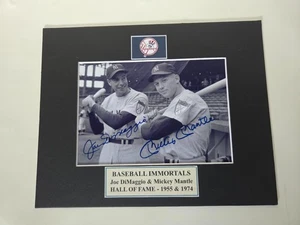 Joe Dimaggio Mickey Mantle Signed Photo Yankees Baseball Immortals Display - Picture 1 of 7