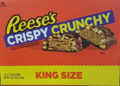 KING SIZE - 3.1 oz - Box of 18 REESE'S Crispy Crunch - 08/25