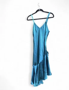 Victoria's Secret Vintage 90s Silk Slip Dress W Ruffle Detail with robe Rare - Picture 1 of 9