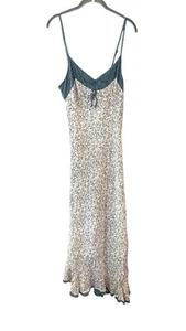 Maxi Vestido Sin Mangas Y2K Crema Floral Lazo Hada Capricho Boho Años 90 Cottagecore 8 De Colección - Imagen 1 de 5