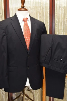Hugo Boss Phoenix Madison 38 R Marzotto wool solid black 2 vent suit w7j7 - Image 1 of 4